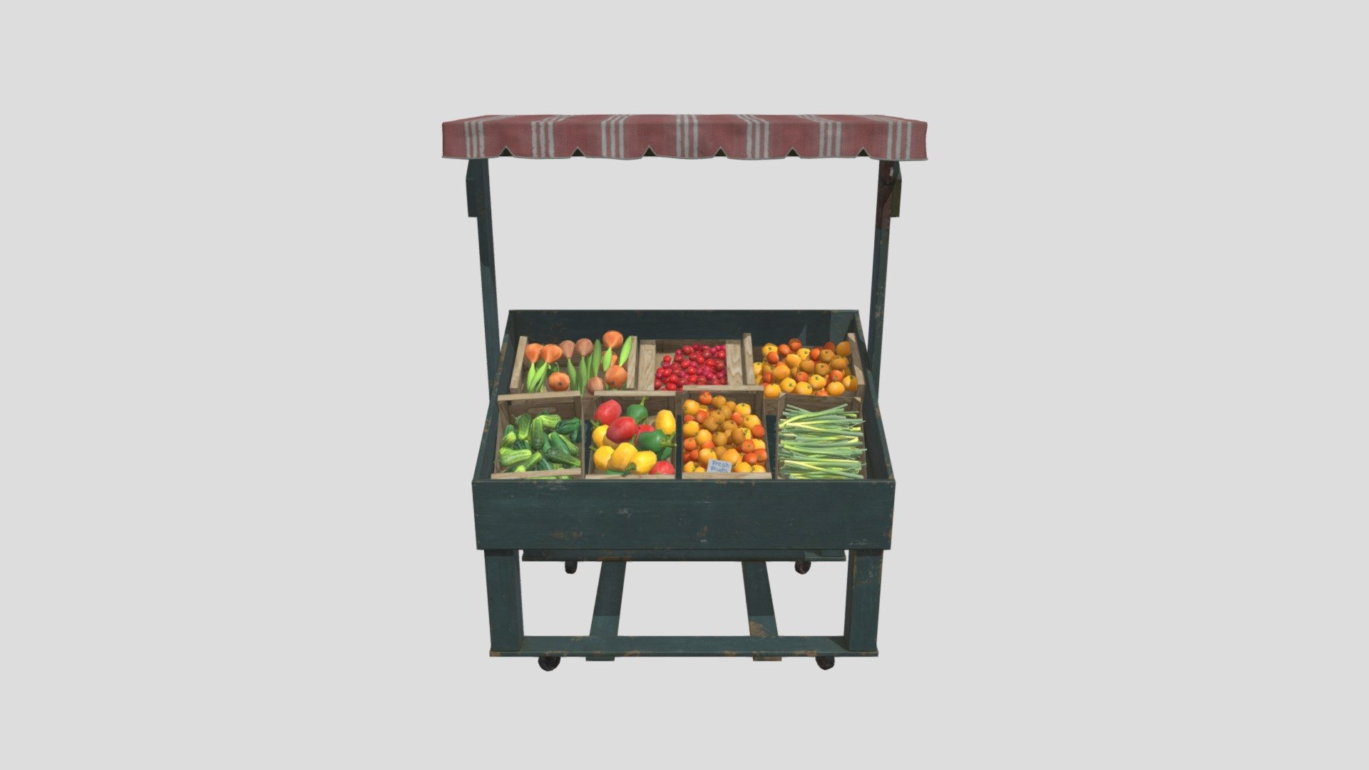 Professional, high quality 3d model of&nbsp;market stall ready to use in your visualizations with textures and materials included 3d model
