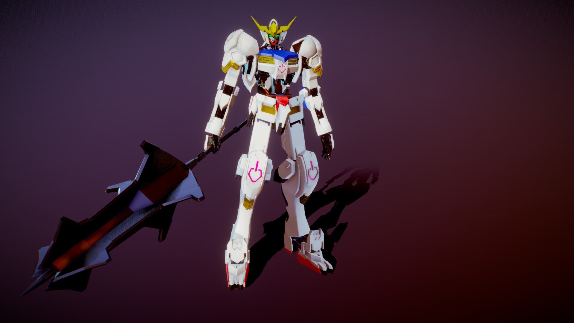 Model of the ASW-G-08 Gundam Barbatos from the anime series Mobile Suit Gundam: Iron-Blooded Orphans 3d model