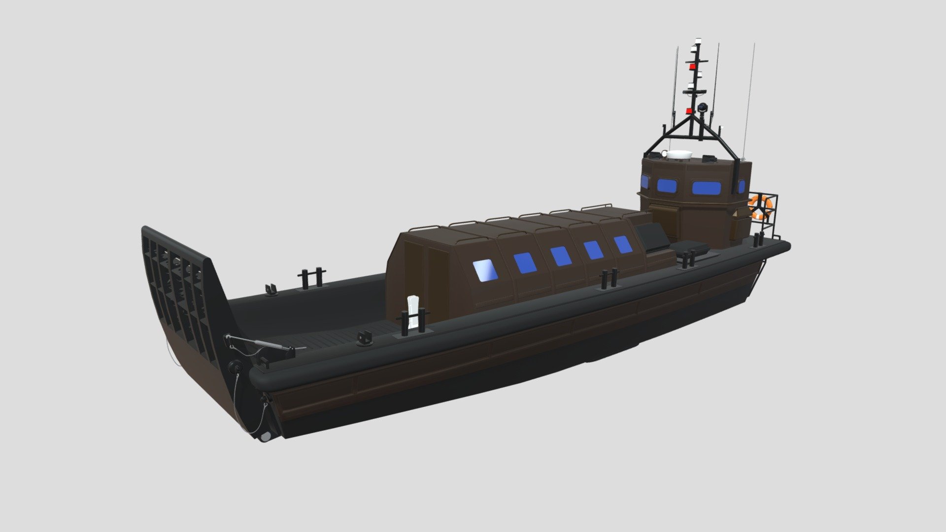 The Landing Craft Vehicle Personnel (LCVP) is a versatile amphibious landing craft designed to transport troops or armoured vehicles from ship to shore during amphibious landings.
This was the model that came along with the purchase by the Brazilian Navy of HMS Ocean, now called NAM Atlântico.
The model was made in Blender 3.2.1 - LCVP- Mk5 - Landing Craft Vehicle Personnel - 3D model by DFL81 3d model