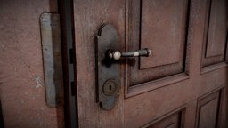 Old Door frame, wooden, rusty, antique, old, game-ready, realism, wood, door