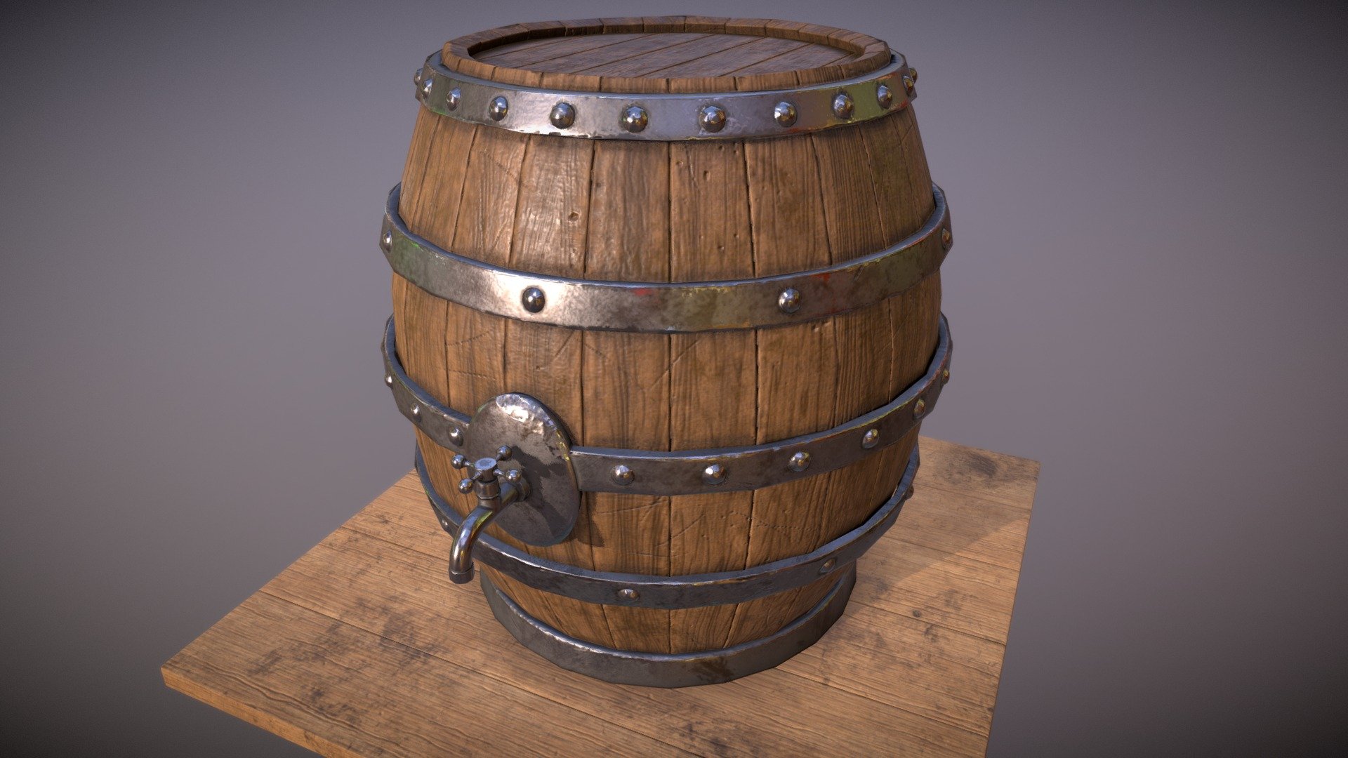 I was find concept of this barrel in internet, and wasn't able to find author of this. I was inspired of it and decide to create this model as personal project 3d model