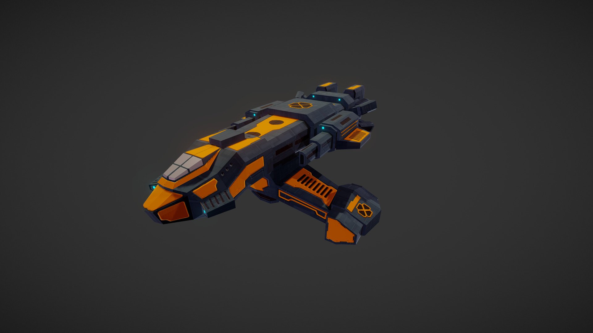 made using blender, Substance Painter.  Inspired by the Homeworld games and concept art 3d model
