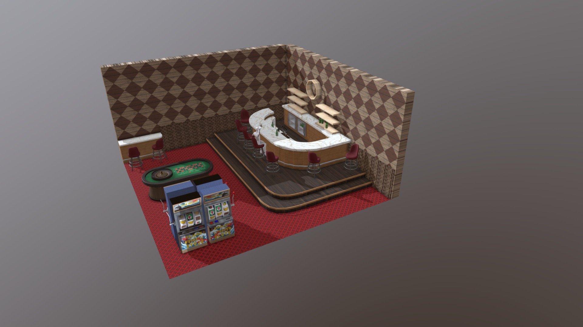 Cracking a cold one with the boys - Isometric Bar Room - 3D model by PepeJACLAP 3d model