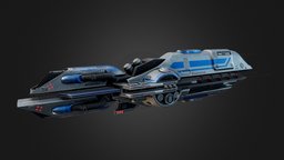 Homan Battlecruiser starship, craft, rts, asset, game, lowpoly, sci-fi, ship, space