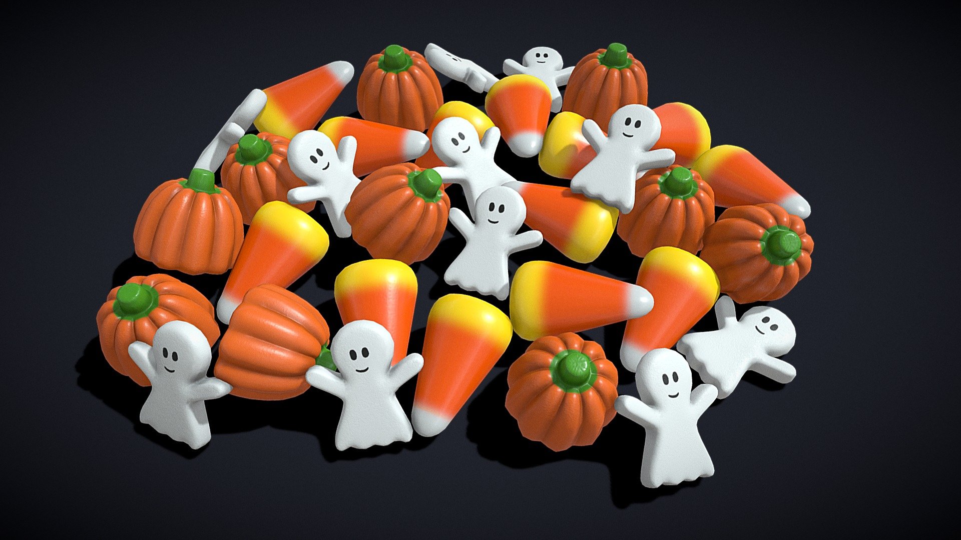 Ghost Candy Halloween Mix
VR / AR / Low-poly
PBR approved
Geometry Polygon mesh
Polygons 19,017
Vertices 18,062
Textures 4K PNG
Materials 3 - Ghost Candy Halloween Mix - Buy Royalty Free 3D model by GetDeadEntertainment 3d model