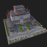 RTS (2015). USSR Artillery Factory lowpolymodel, low-poly, lowpoly, gameart