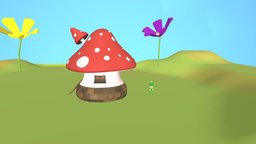FREE Bugs City: Mushroom House with Green Ant insect, mushroom, ants, lowpolycharacter, freemodel, lowpoly-house, mushroom-house, lowpolycity, mushroom-city, lowpoly-home, lowpoly-city, polygon, polygon-city, cute-city, colorful-city, lowpoly-town