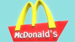 Low Poly McDonalds Fast Food Sign burgerking, fastfood, mcdonalds, whopper, bigmac, lowpoly, mcdonaldssign