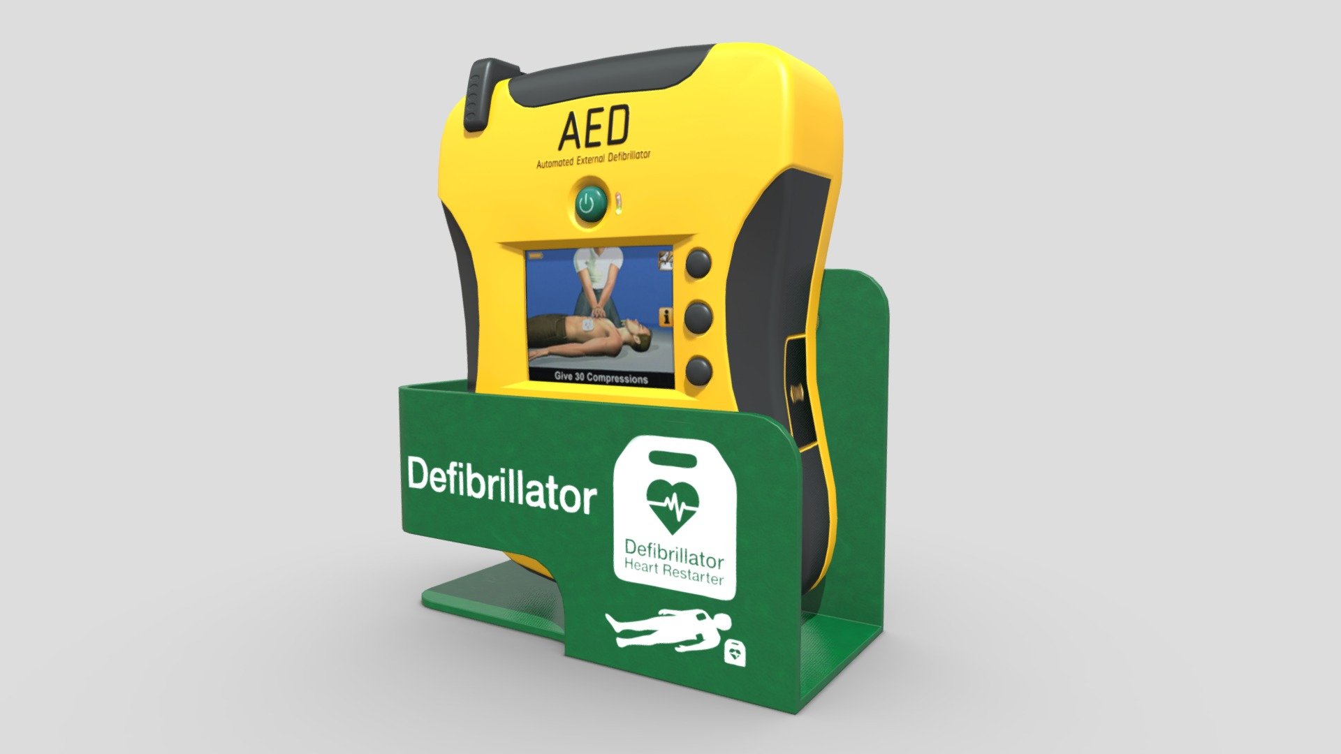 AED with Wall Bracket 3D Model by ChakkitPP.


This model was developed in Blender 2.90.1
Unwrapped Non-overlapping and UV Mapping
Beveled Smooth Edges, No Subdivision modifier.

No Plugins used.



High Quality 3D Model.


High Resolution Textures.

Objects Detail :


AED Polygons 6862 / Vertices 6862
Wall Bracket Polygons 710 / Vertices 755

Textures Detail :


2K PBR textures : Base Color / Height / Metallic / Normal / Roughness / AO

File Includes : 


fbx, obj / mtl, stl, blend
 - AED with Wall Bracket - Buy Royalty Free 3D model by ChakkitPP 3d model