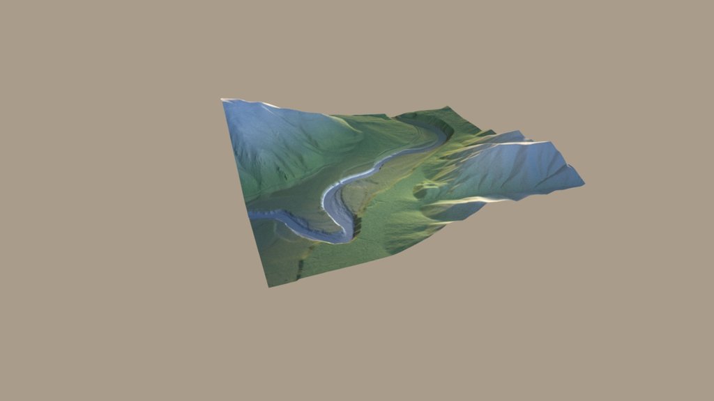 LIDAR model of Greys River, Wyoming. Data from: http://opentopo.sdsc.edu/raster?opentopoID=OTSDEM.052016.26912.2 - Greys River - 3D model by opowell 3d model