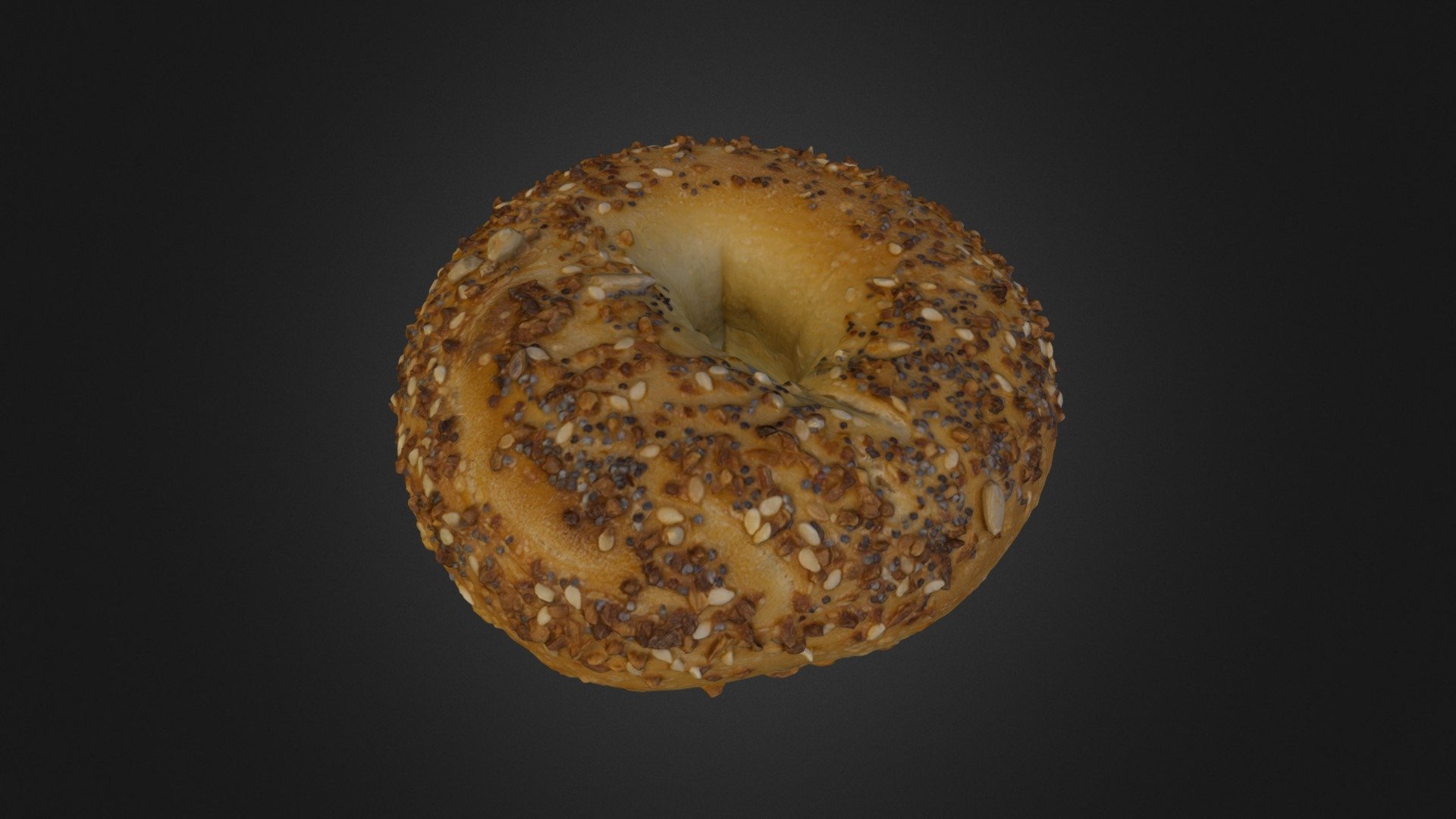 A fresh everything bagel from Safeway, delicious! This is a 100k/4096 version from a 2mil/8k source scan - #3DST16 - Everything Bagel - 3D model by 604scans 3d model