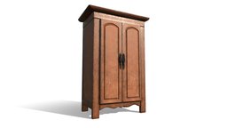 Antique Wooden Wardrobe wooden, historic, antique, furniture, dirty, wardrobe, grunge, old, 18th-century, 1800s, lowpoly, wood