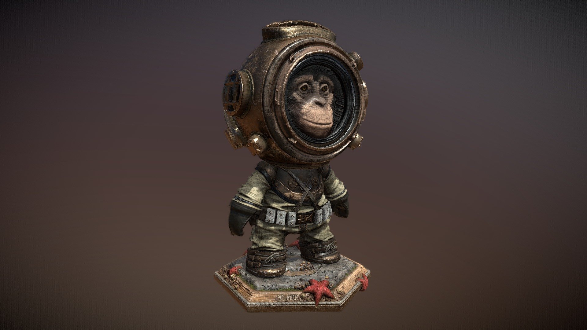 Sea Monkey was my entry to the Meet Mat 2 Substance Painting contest. I'm not sure what other sea monkeys you might know, but this one is the bravest of them all. I had a lot of fun texturing this exclusively in Substance Painter, as it was a great way to explore displacement + IRAY rendering. I also embraced the power of Painter's anchor system, which made late revisions a breeze- I can't work without them now. It's been great seeing all the other entries&hellip; there's so much talent out there! - Meet MAT2: Sea Monkey - 3D model by tundrashift 3d model
