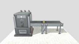 Industrial Conveyor Belt machine, game-asset, unityasset, conveyor-belt, indu, substancepainter, substance
