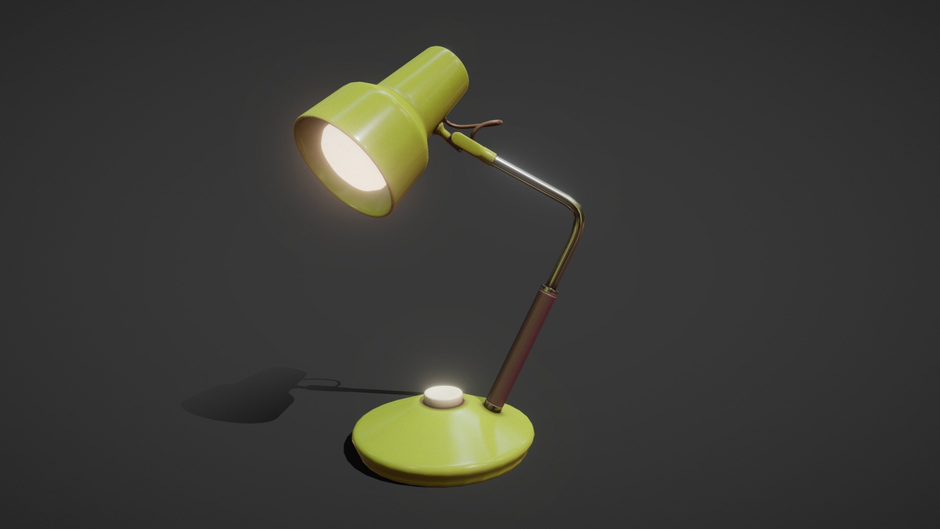 A stylized desk lamp with a 60s style. this was modelled in blender and textured in substance painter - 60s Stylized Desk Lamp - 3D model by David Phoenix (@daphoeno) 3d model