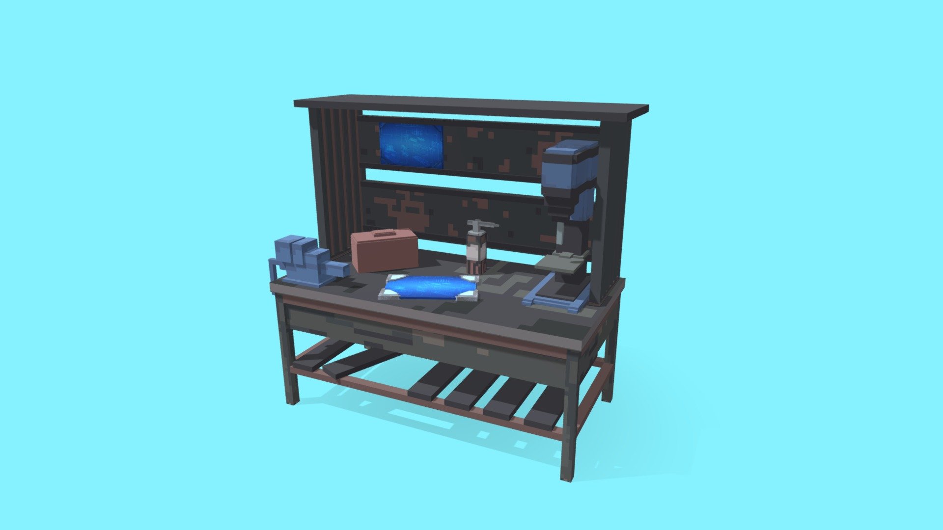 Rust Workbench LV2 - 3D model by XDSHOP3D (@xdshop3dx2) 3d model