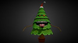 XmasTree Monster! tree, xmas, christmastree, freedownload, lowpoly, creature, free, monster, evil, treemonster