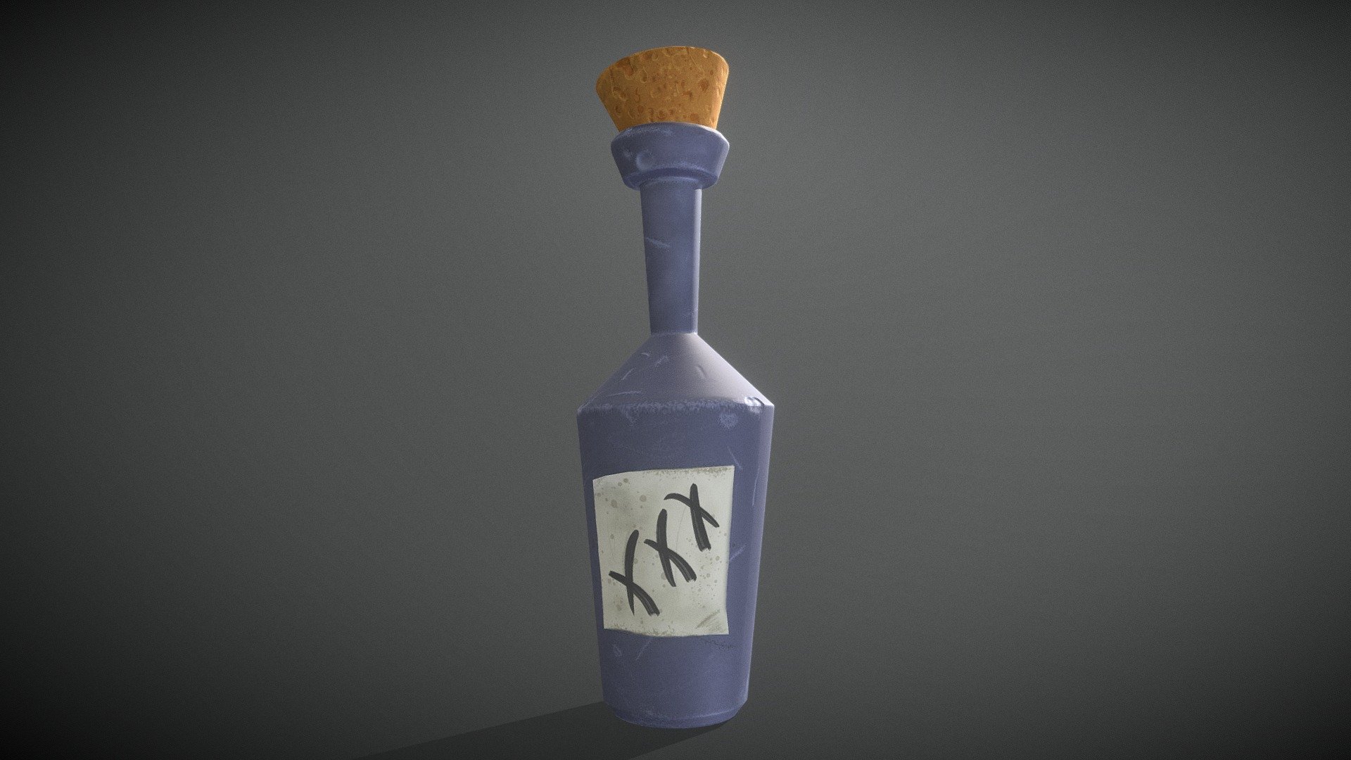 Just a quick warm up project to get back into modeling, sculpting, and hand painting textures. A stylized bottle seemed like a good place to start because of the different materials that needed to be painted 3d model
