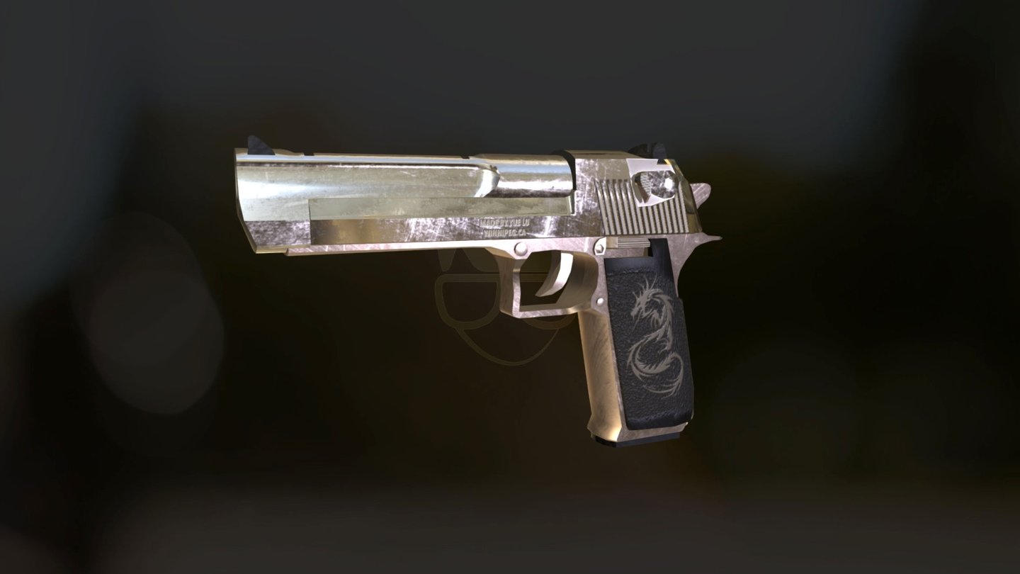 This 3D model is an realistic style desert eagle.  As an gun enthusiast, I did a lot research of this pistol and made this model.  

Check more work on my portfolio website: yue-lu.com
This model is rendered by PBR method.  I created different texture images for base colour, metalness, roughness, ambient occlusion and bump map.  

Total Timeline:

4 hours modelling
1 hours animating 
2 hour UV mapping
4 hours texturing.
 - Desert Eagle - 3D model by Yue Lu (@joe_lulu) 3d model