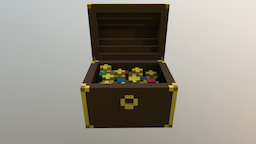 Treasure Chest (Voxel) treasure, prize, goal, jewels, reward, treasure-chest, treasure-box, gold