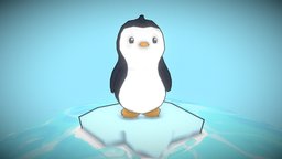 Lil Pengu cute, little, ice, penguin, water, lowpoly, animal, simple, pudgy