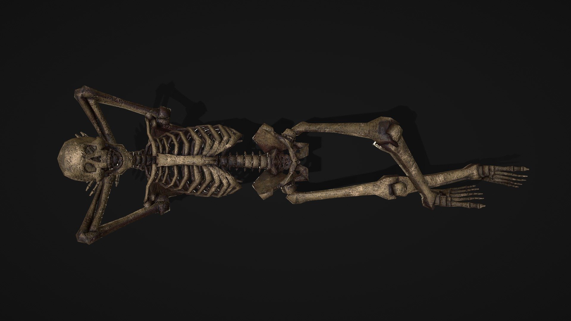 skeleton in the thinker pose