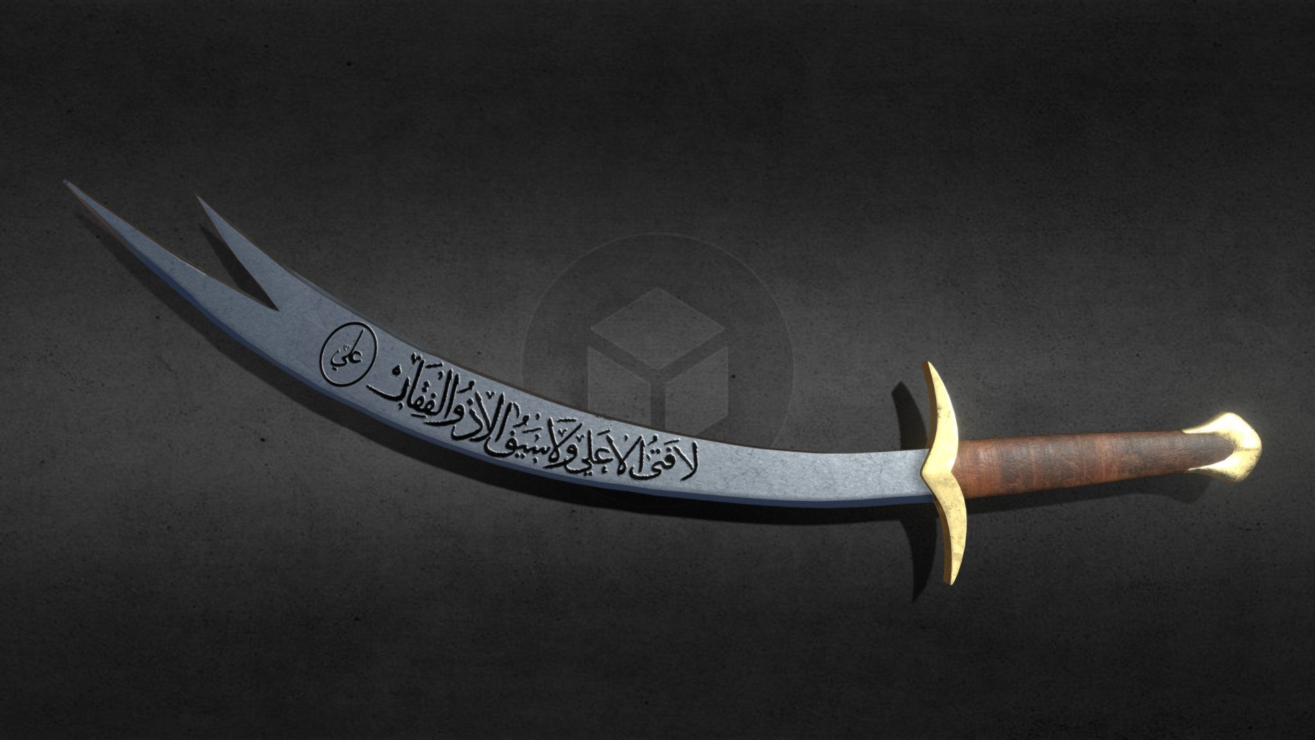 THIS IS A HISTORICAL SWORD OF HAZARAT IMAM E ALI R.A. THE ARABIC TEXT WRITTEN ON THE SWORD MEANS,
” There is no person like Ali,There is no sword like Zulfiqar “. 

The arabic letters are hand written textures. 

The sword is lowpoly and game ready + AR and VR compatible, 4K PBR TEXTURE MAP.

Please Rate my model after you purchase that will help a alot - Zulfiqar Sword - Buy Royalty Free 3D model by OrnaLabs 3d model