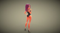 Shane Glines Pinup standing, redhead, pinup, woman, shane, swimsuit, glines, highheels
