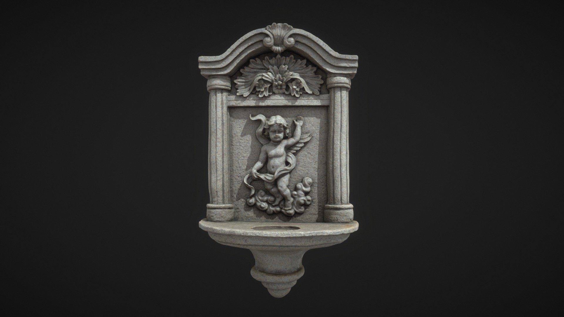 Angel Wall Ornament found at a thrift store. Scanned with Canon T5i / Genie mini ii, captured with Reality capture, edited in medium, modo, and substance - Angel Wall Ornament - Buy Royalty Free 3D model by StudioNexus (@cynex) 3d model