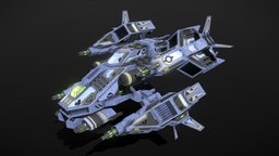 Enkar Republic Cannonboat Sirtok fighter, starship, spacecraft, game-ready, pbs, cannonboat, msgdi, asset, pbr, lowpoly, scifi, ship, space, spaceship, noai