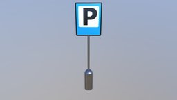 Traffic sign parking traffic, sign, parking, substancepainter, substance, cartoon, lowpoly
