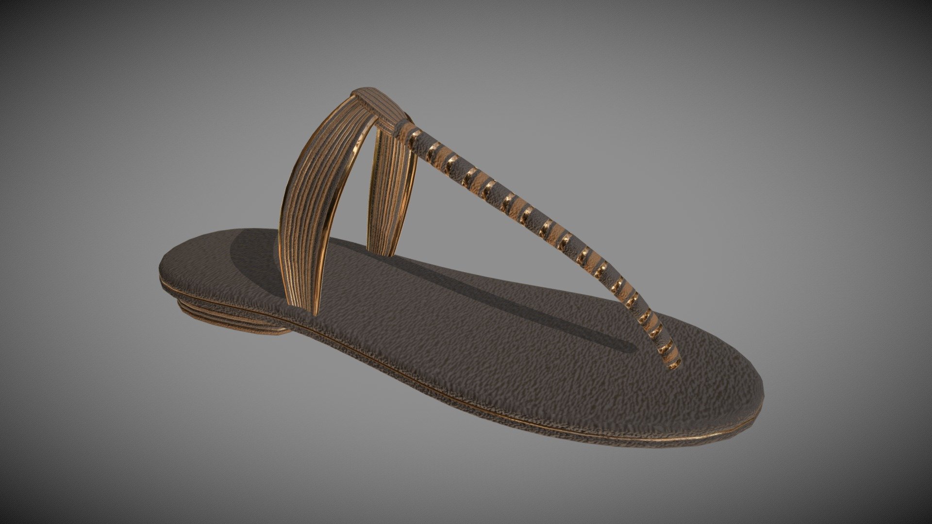 A single simple sandal, based on ancient Egyptian sandals 3d model