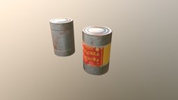 Old meat cans food, prop, vintage, meat, cryengine, rusty, can, tin, aluminium, substancepainter, substance, substance-painter, low, poly, specglos, specularglossiness