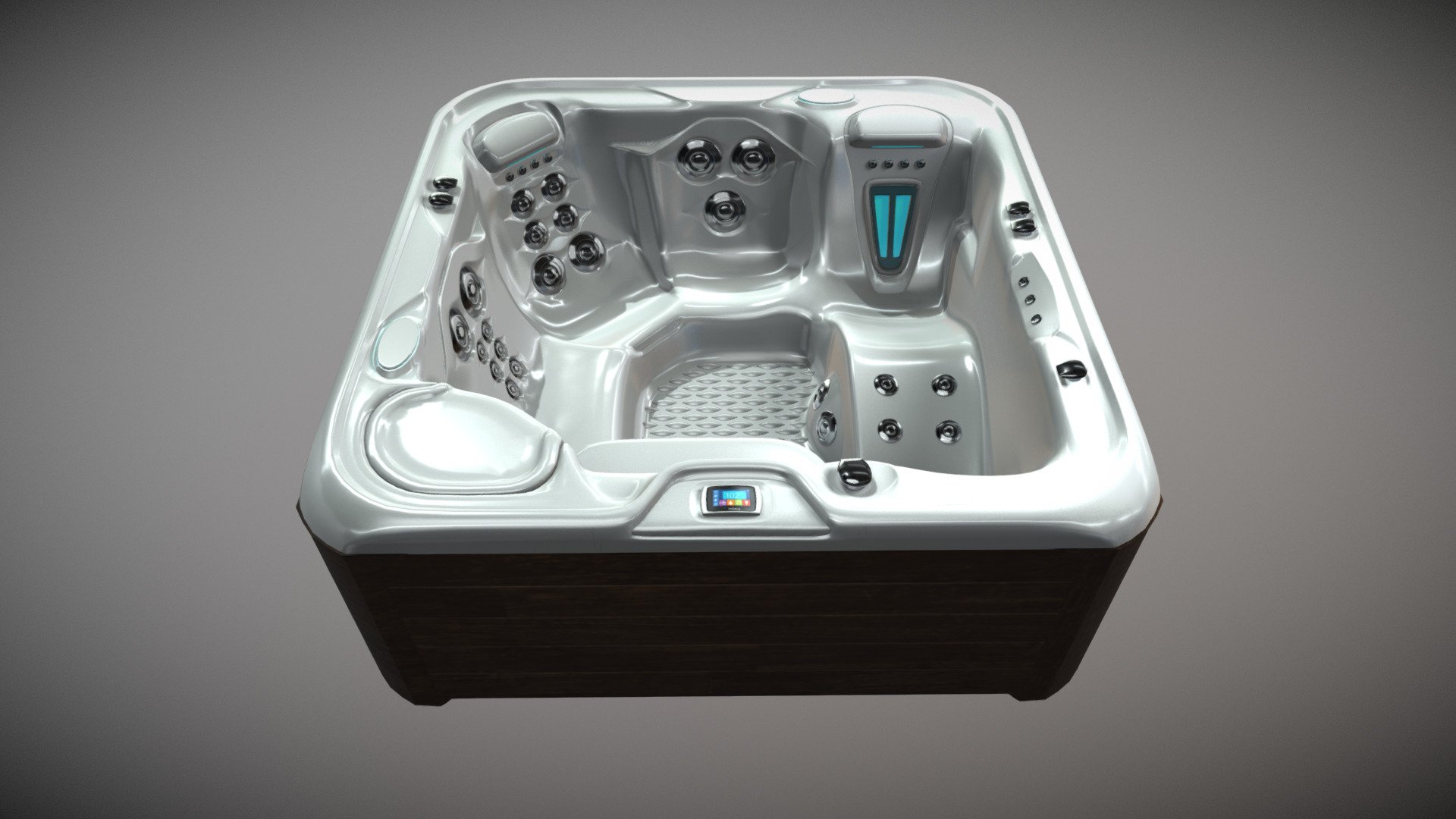 low poly jacuzzi bath tub - jacuzzi bath Tub - 3D model by indersethi 3d model
