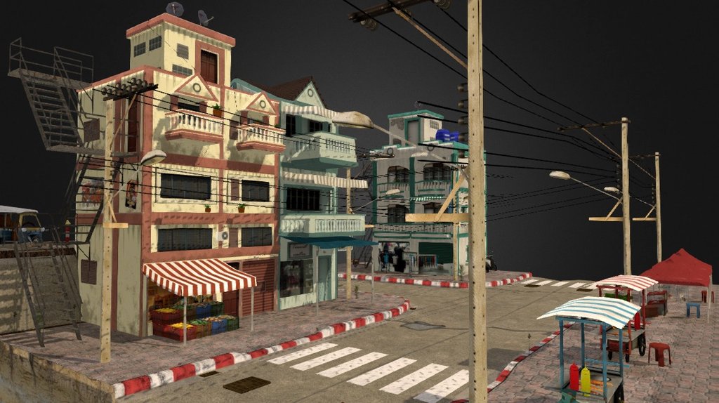 Cityscene inspired on Bangkok - Bangkok Cityscene - 3D model by Gilles Steyt (@uniteds) 3d model