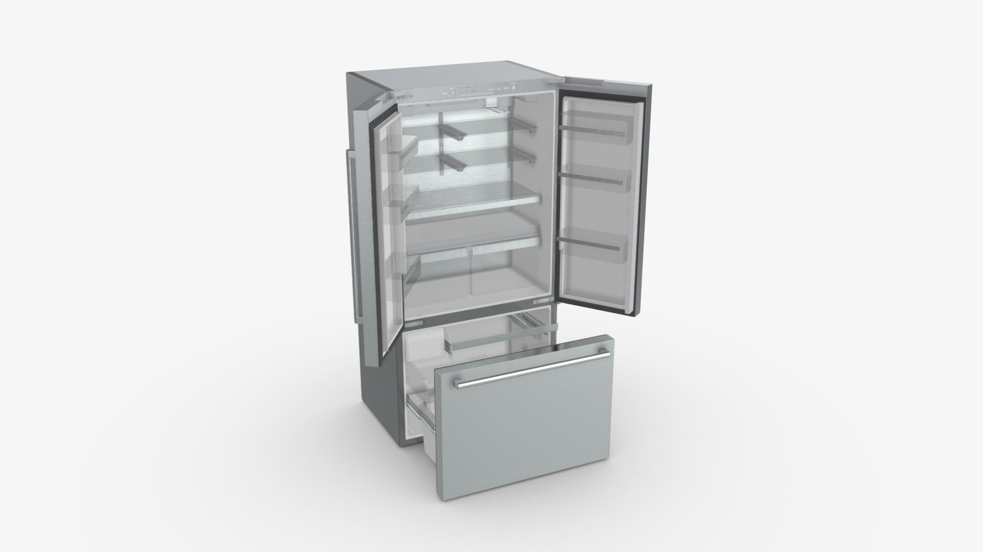 Fridge-freezer Bosch KFF96PIEP Doors Open - Buy Royalty Free 3D model by HQ3DMOD (@AivisAstics) 3d model