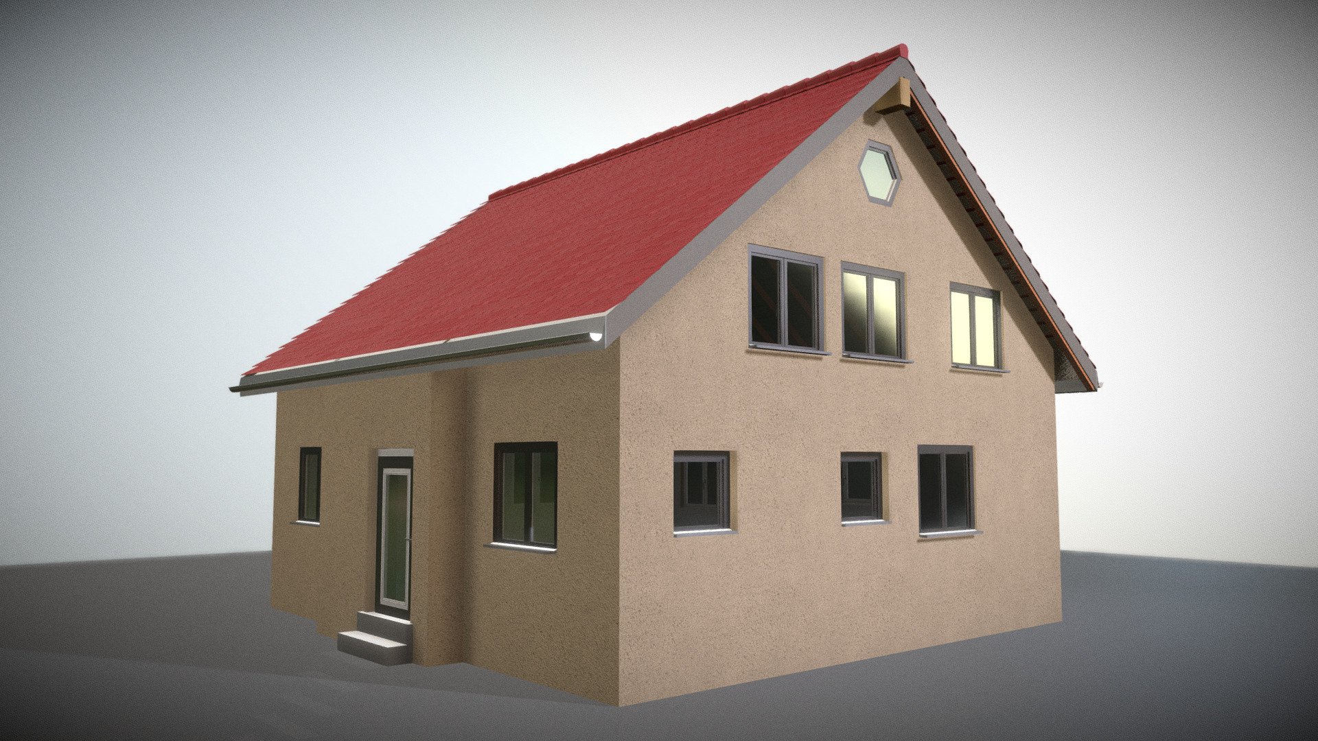 Here is just a small test building.



Created with the free addon Archipack for Blender.

Used materials and textures 3d model