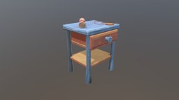 Nightstand nightstand, game, lowpoly, stylized, environment