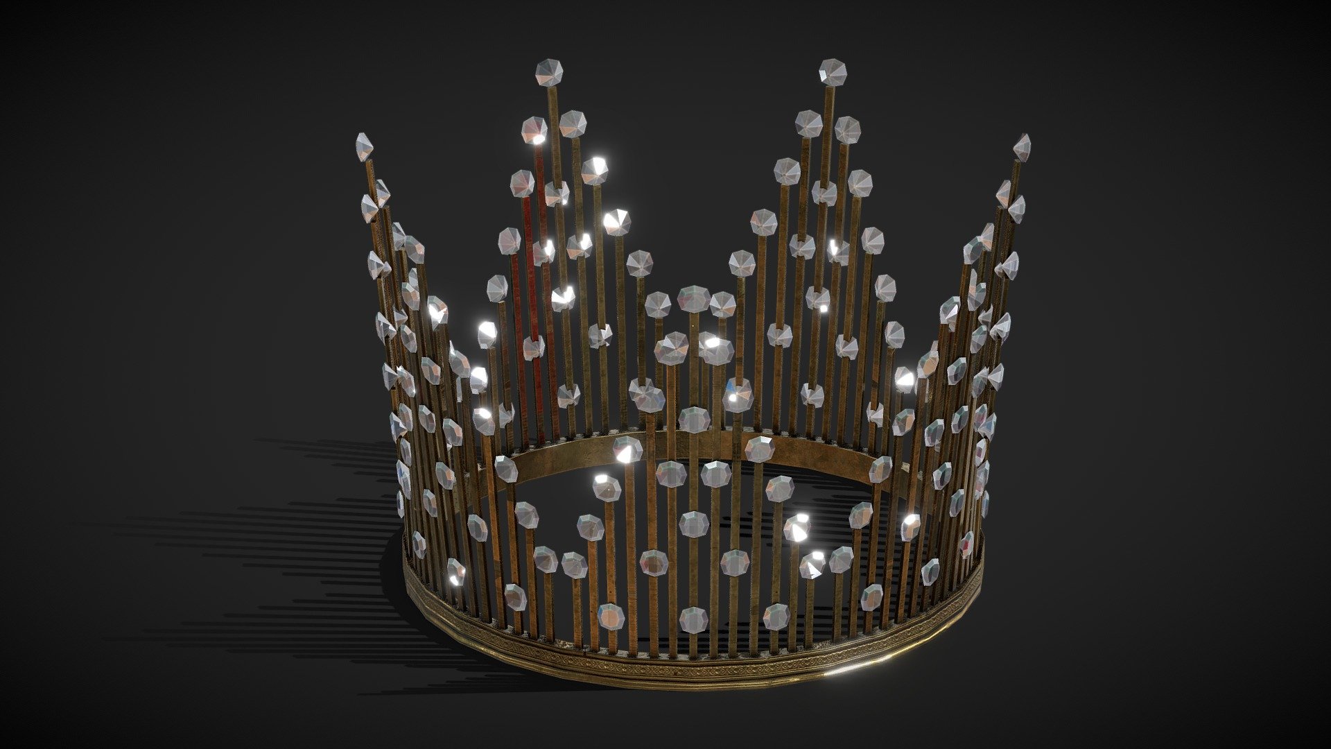 4096x4096 PNG texture

Textures include:




Base Color

Normal

Roughness

Opacity

Emissive

AO

Triangles: 8.7k
Vertices: 4.8k

You can buy other models of crowns here , here and here

Crowns Collection &lt;&lt; - Diamond Crown - Buy Royalty Free 3D model by Karolina Renkiewicz (@KarolinaRenkiewicz) 3d model