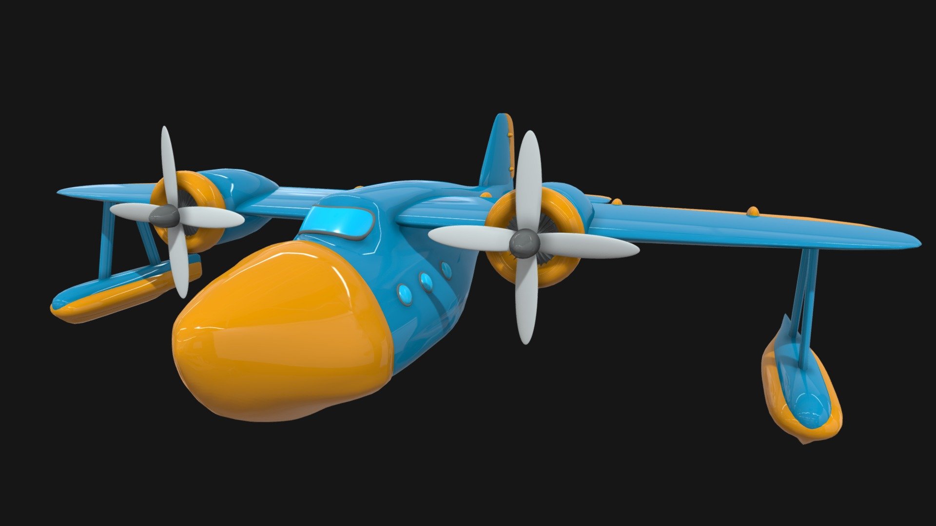 simple cartoon sea plane





seaplane with 2 engines




could be a toy air plane




no textures.. just shaders for easy color changes



part of a collection https://skfb.ly/oI7VQ - Toon sea plane 1 - Buy Royalty Free 3D model by Randall_3D 3d model