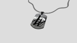 Dog Tag & Chain 3D Model jewellery, army, jewelry, necklace, dogtag, dogtags, military, clothing