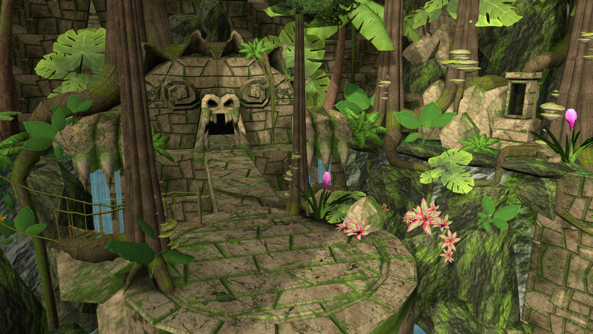 ~ Jungle ~

Here is a scene made in September 2017. 
During my internship at URANIOM, I had to create a jungle scene for a mobile application named Shadow 3d model