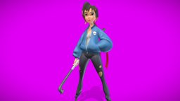 Stylized Character Girl sculpt, organic, clothes, hard-surface, character-modeling, substance, character, girl, cartoon, zbrush, stylized, fantasy, concept