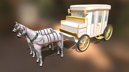 Carriage #03 object, item, furniture, props, background-objects, background-lowpoly, sketchup