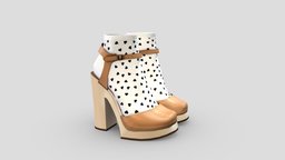 Female Thick High Heel Shoes With Socks short, school, cute, white, high, platform, heel, girls, shoes, sandals, straps, ankle, uniform, heels, womens, socks, thick, chunky, pbr, low, poly, female