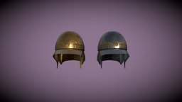 Boeotian Helmets armor, greek, ancient, texturepaint, antiquity, helmets, 3d-model, hellenic, boeotian-greek, boeotian