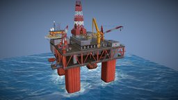 Offshore Platform gas, oil, platform, ocean, builder, crane, offshore, game, city, ship, construction, sea
