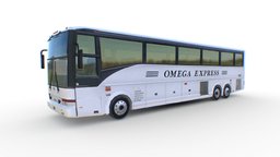 Van Hool USA Omega Express Bus van, tour, bus, american, realistic, express, tourism, game, 3d, vehicle, usa, textured, gameready, hool, vanhool