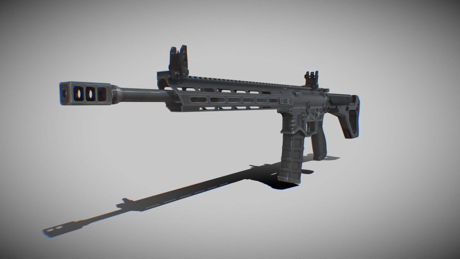 Game-ready asset made of the SAINT EDGE AR15 Assault Rifle. Model has tris count of 41K and has 2K textures 3d model