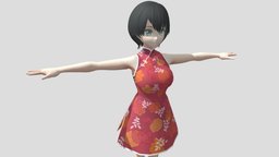 【Anime Character】Female008 (Cheongsam/Unity 3D)